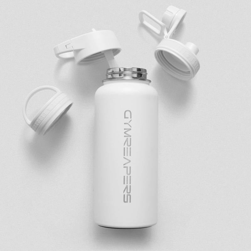 32 oz Stainless Steel Water Bottle - White Drinkware Insulation Leakproof Flasks Lid