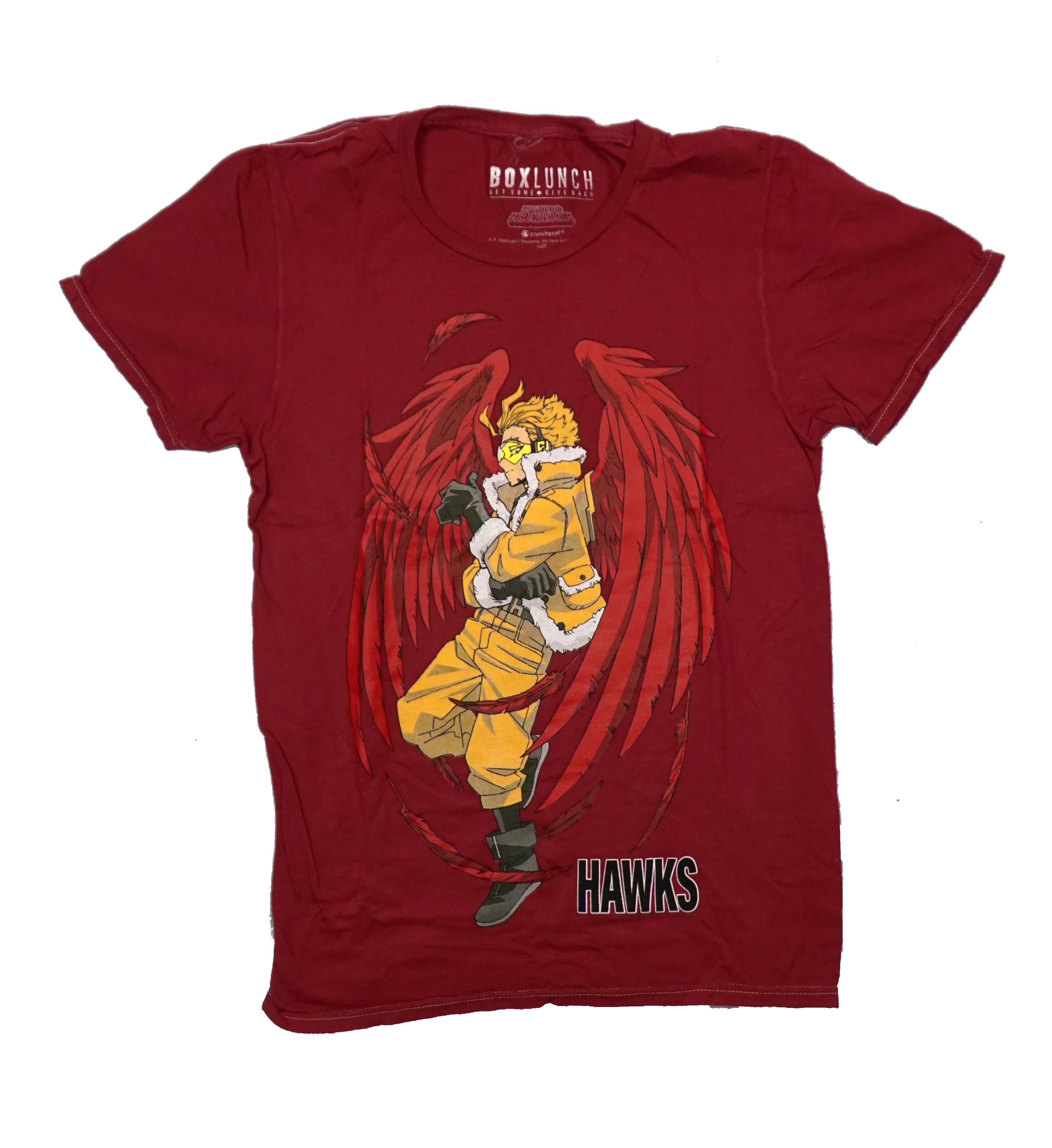 My Hero Academia Mens T-Shirt -Hawks the Wing Hero Pictured with Red Wings Hoodie, Sweatshirt | CiraTrend.com