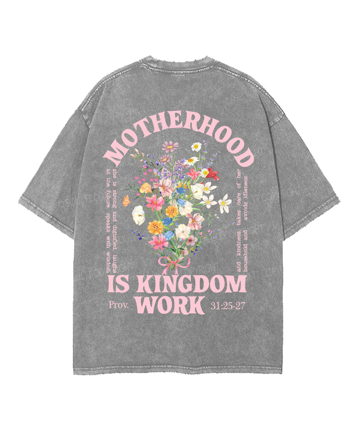 Motherhood Is Kingdom Work Double Sided Unisex Washed Christian T-shirt Style009 Hoodie, Sweatshirt | CiraTrend.com (Image 5)