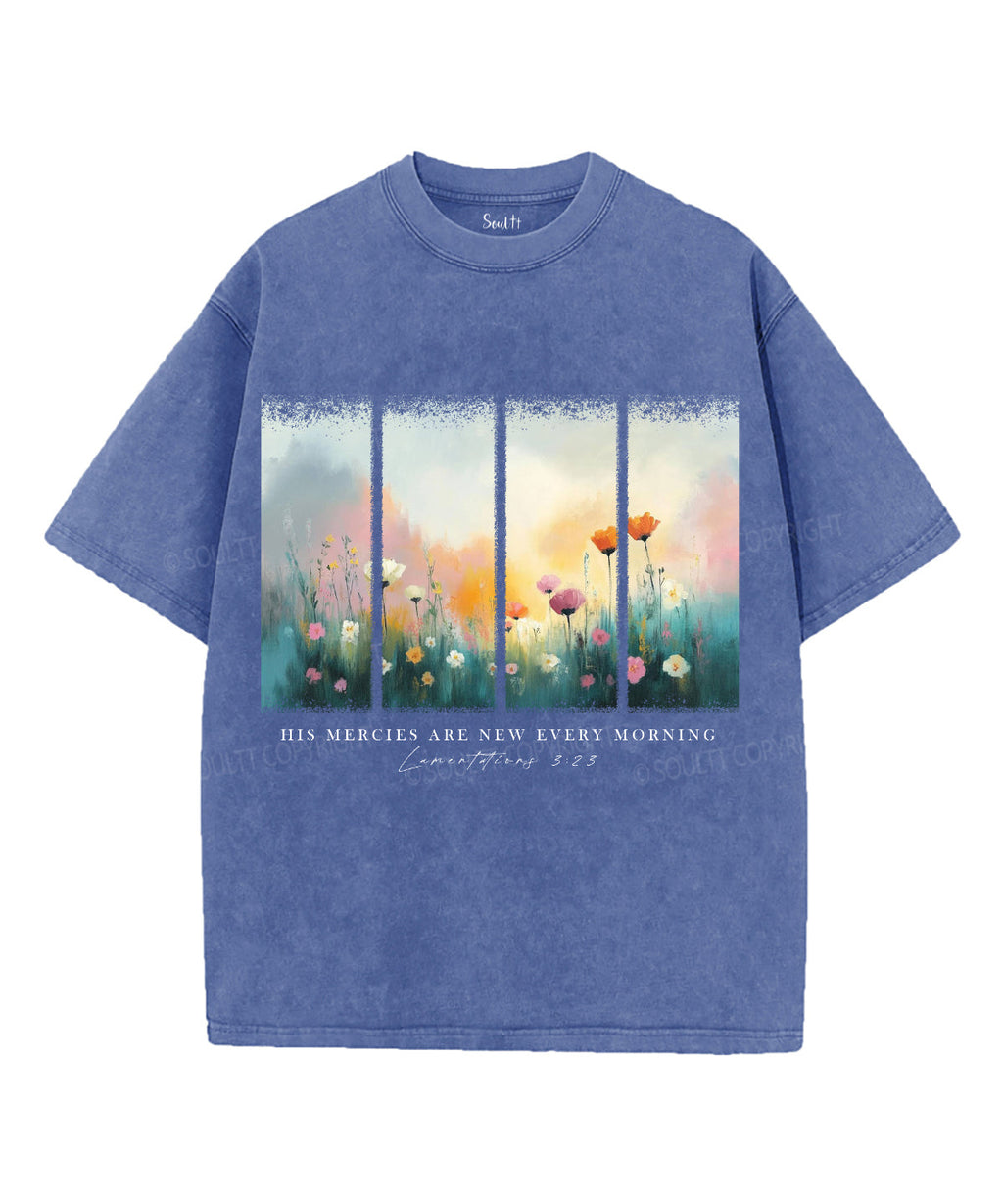 His Mercies Are New Every Morning Unisex Washed Christian T-shirt Style003 Hoodie, Sweatshirt | CiraTrend.com (Image 3)
