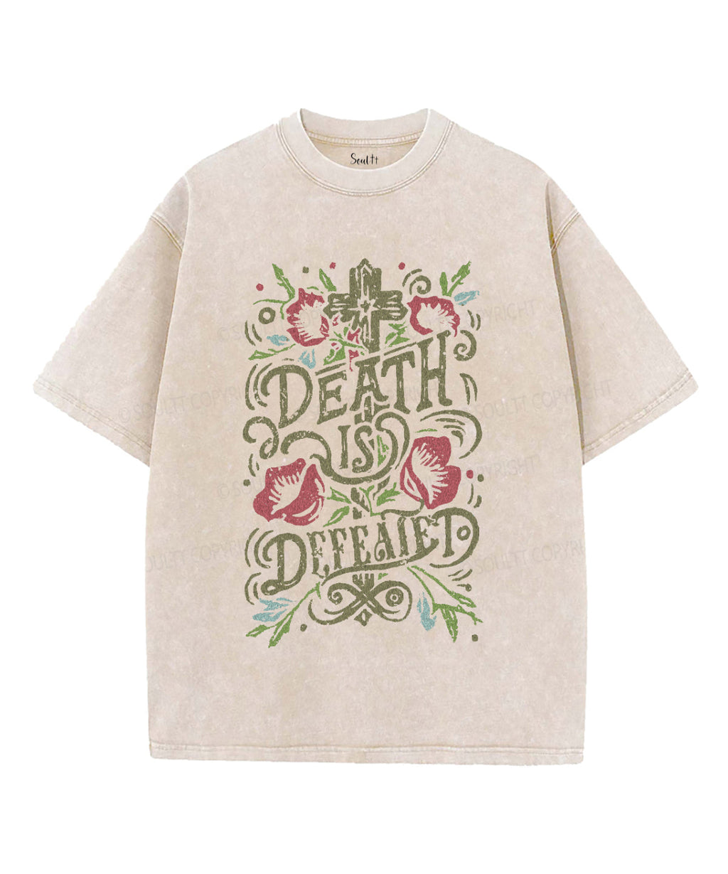Death Is Defeated Washed Christian T-Shirts, Hoodie, Sweatshirt