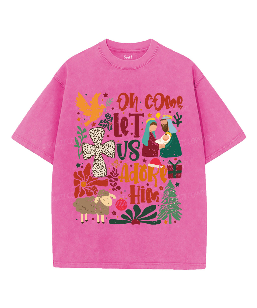Oh Come Let Us Adore Him Washed Christian T-shirt Style003 Hoodie, Sweatshirt | CiraTrend.com (Image 3)