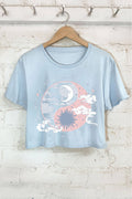 Sun and Moon Dreamer Graphic Short Crop Top