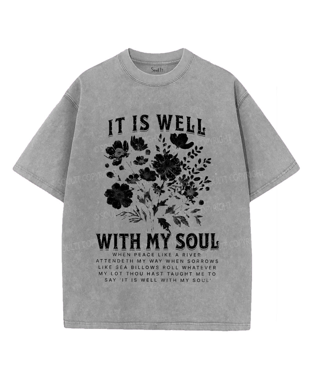 It Is Well With My Soul Unisex Washed Christian T-shirt Style005 Hoodie, Sweatshirt | CiraTrend.com (Image 2)