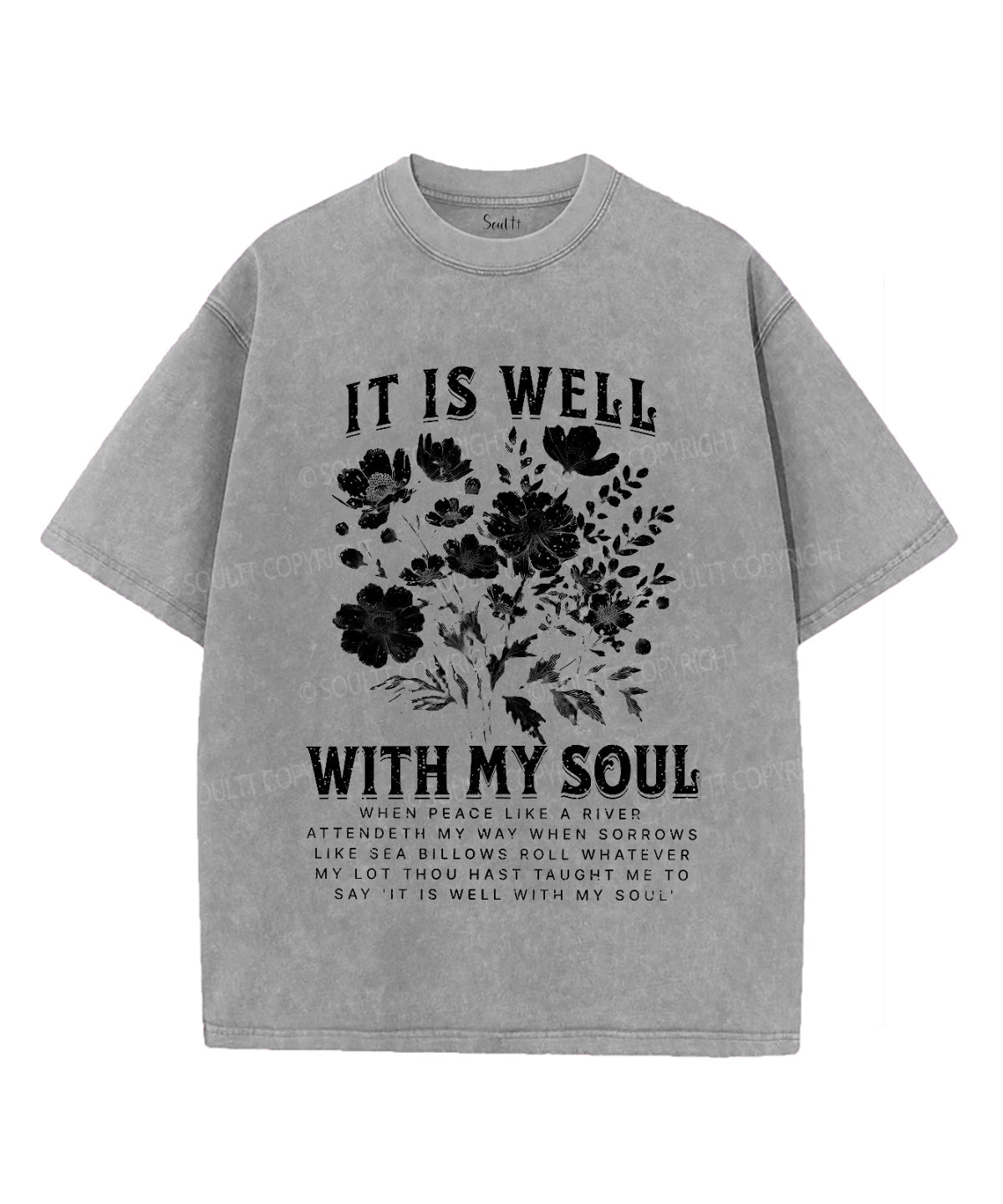 It Is Well With My Soul Unisex Washed Christian T-shirt Style005 Hoodie, Sweatshirt | CiraTrend.com (Image 2)