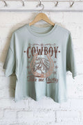 Cowboy Take Me Away Graphic Crop Top