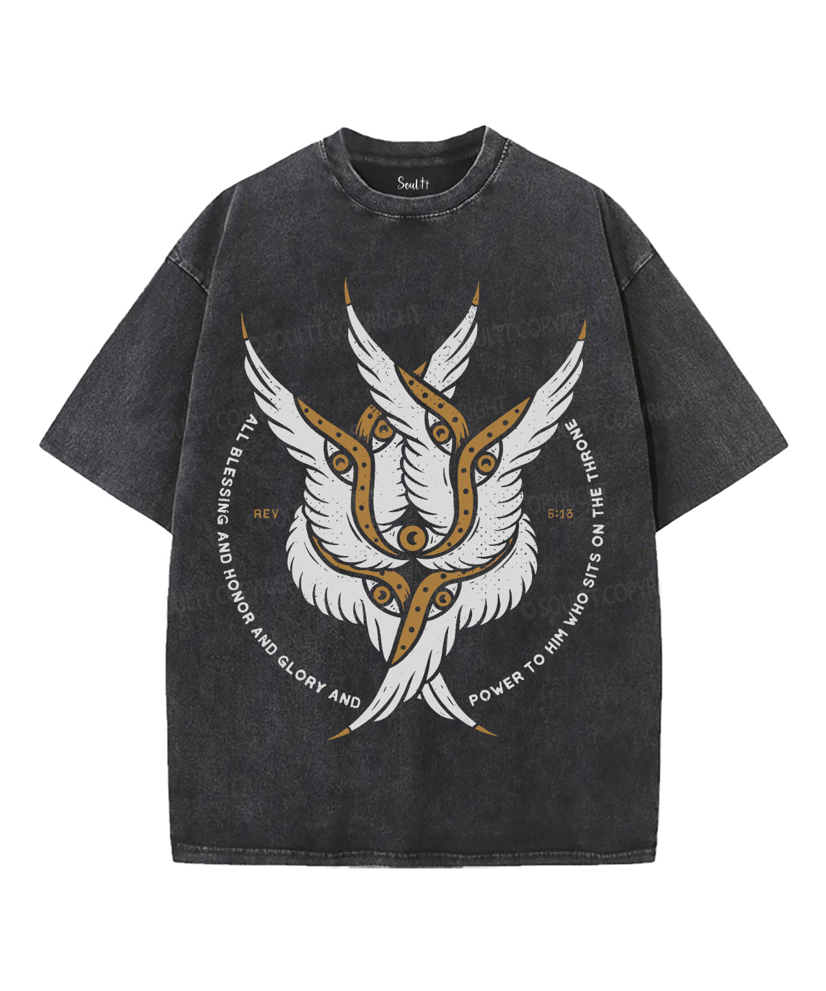 All Blessing And Honor And Glory And Power Unisex Washed Christian T-shirt Hoodie, Sweatshirt | CiraTrend.com (Image 1)