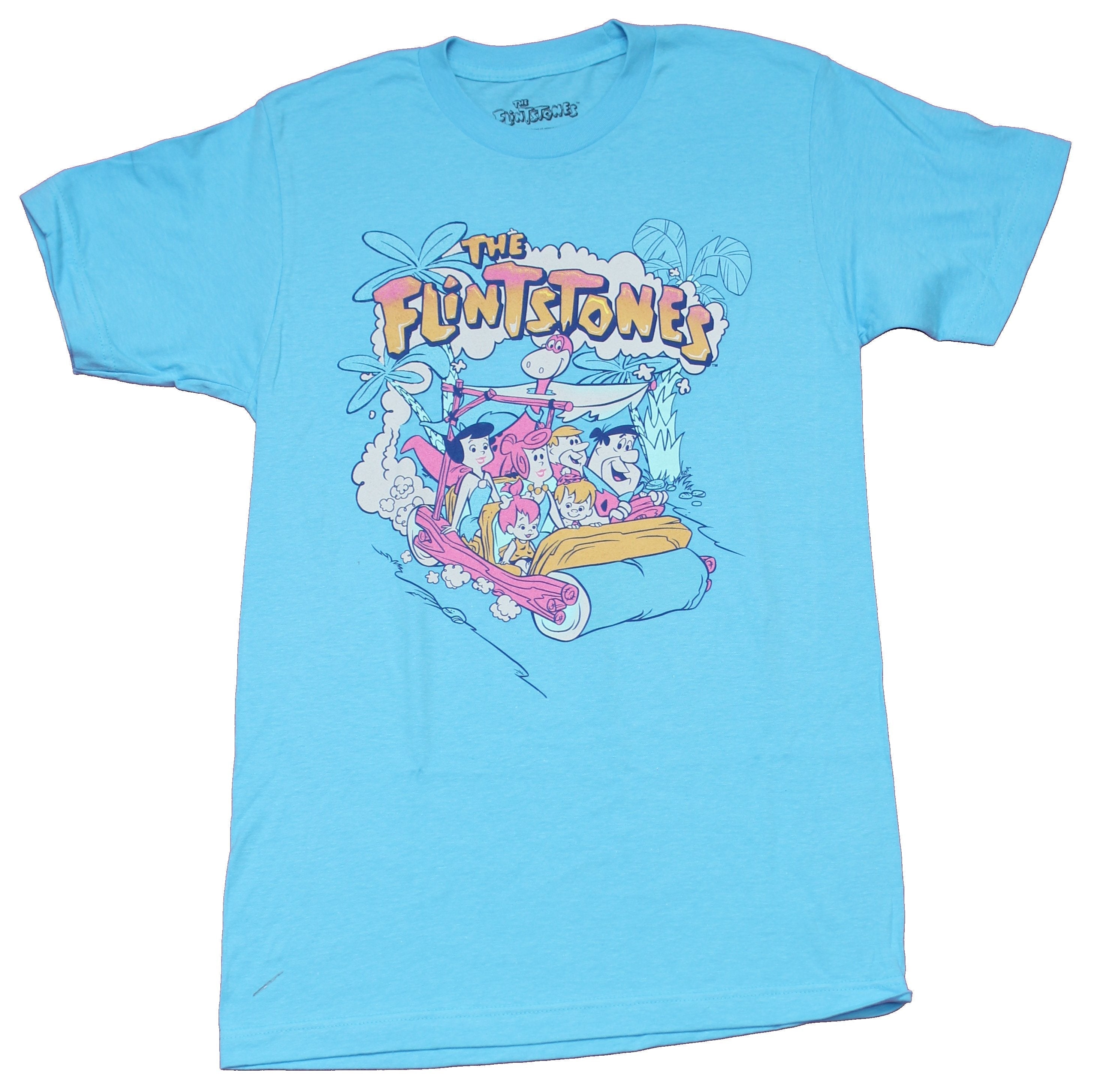 The Flintstones Mens T-Shirt - Fred Barney Betty Wilma Packed Car Image Hoodie, Sweatshirt | CiraTrend.com
