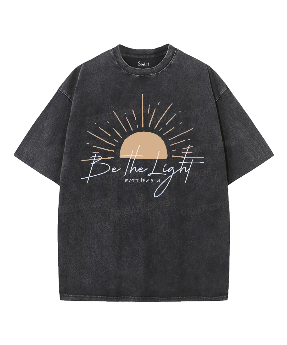 Be The Light Unisex Washed Christian T-shirt Style006 Hoodie, Sweatshirt | CiraTrend.com (Image 1)
