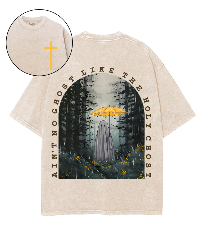 Ain't No Ghost Like The Holy Ghost Double Sided Unisex Washed Christian T-shirt Style002 Hoodie, Sweatshirt (Image 1)