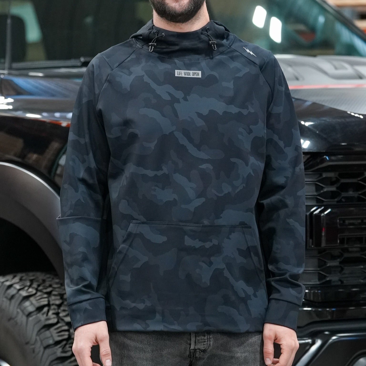 Black Camo Performance Hoodie T-Shirts, Sweatshirt | CiraTrend.com (Image 3)