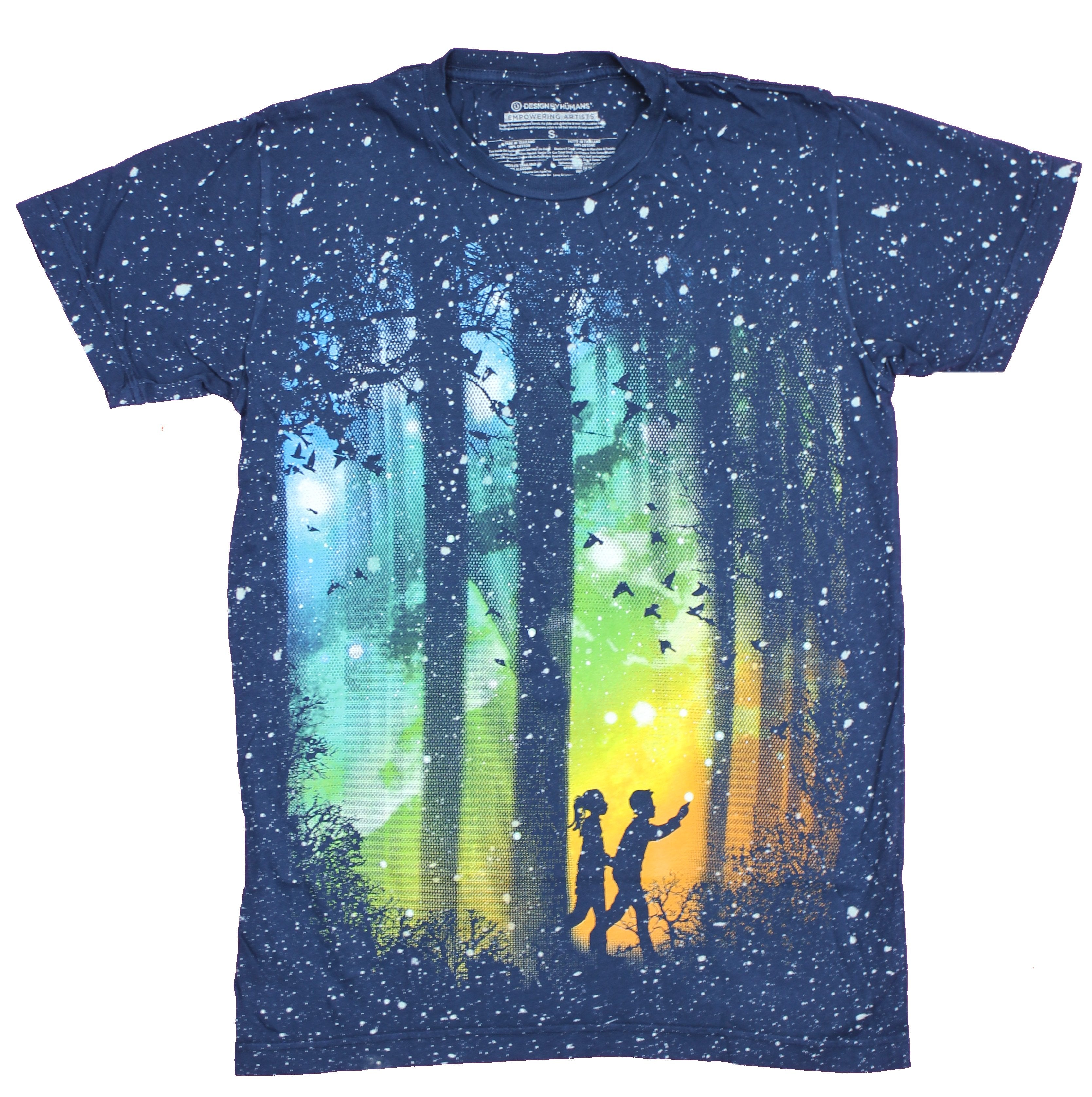 Designed By Humans Mens T-Shirt - Forest Firefly Spacey Exploration Image Hoodie, Sweatshirt | CiraTrend.com