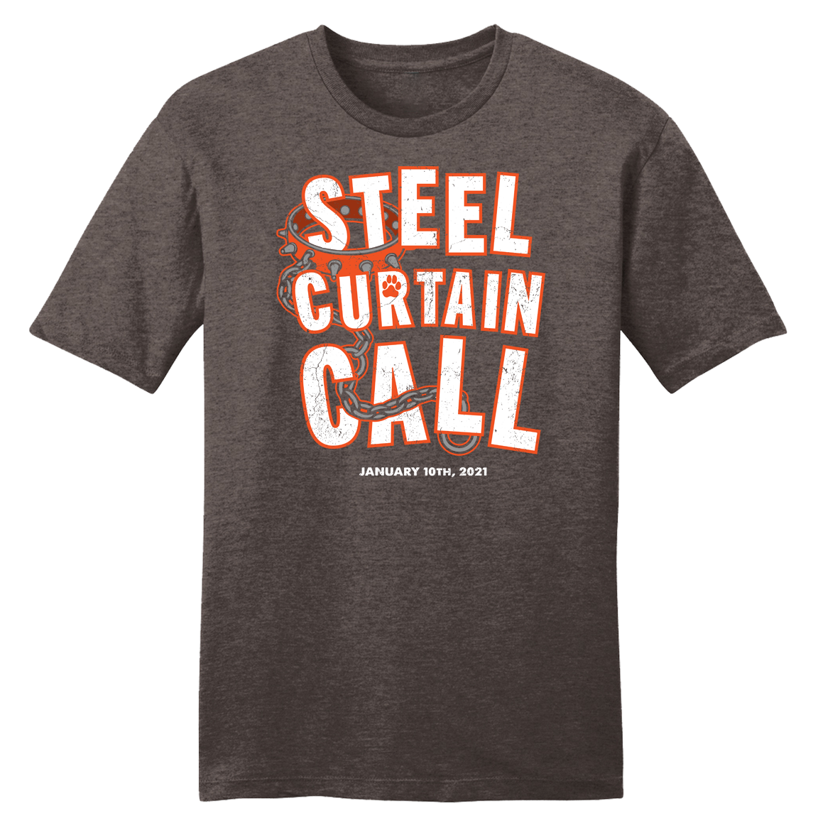 Steel Curtain Call - Heather Brown Unisex T-shirt Hoodie, Sweatshirt | CiraTrend.com (Image 1)
