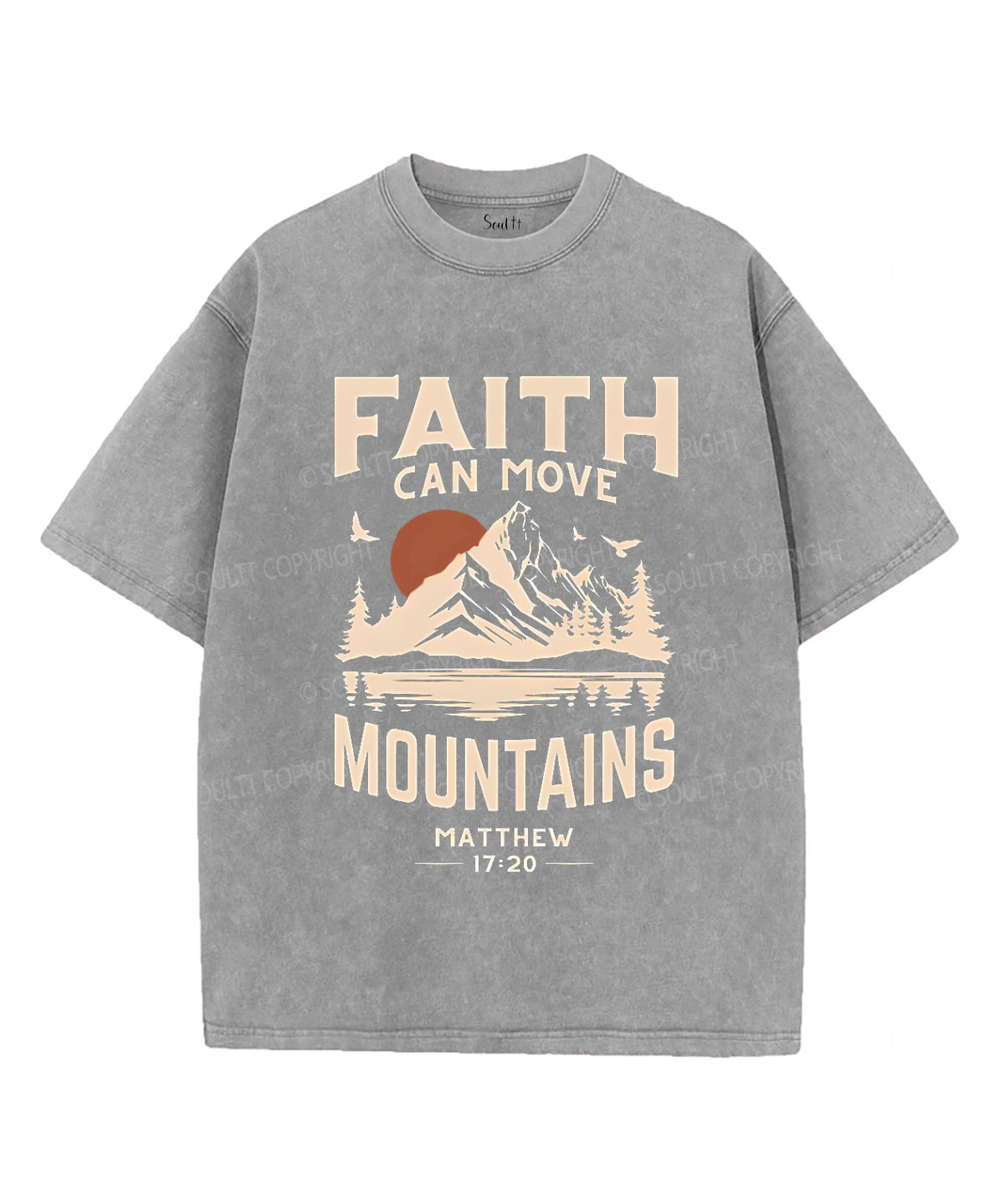 Faith Can Move Mountains Unisex Washed Christian T-shirt Style001 Hoodie, Sweatshirt | CiraTrend.com (Image 2)