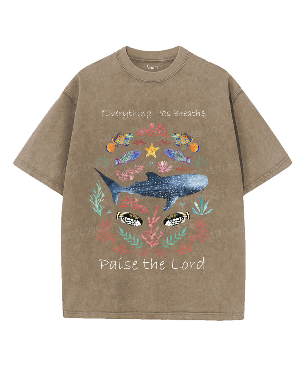 Everything Has Breath Paise The Lord Unisex Washed Christian T-shirt Hoodie, Sweatshirt | CiraTrend.com (Image 5)