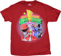 Mighty Morphin Power Rangers Mens T-Shirt - Posed with Zord Under Logo Hoodie, Sweatshirt | CiraTrend.com