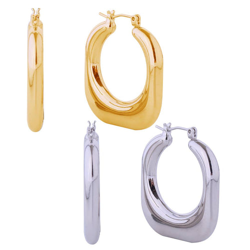 14K Dipped Geometric Shape Pin Catch Earrings