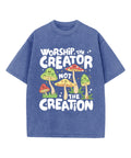 Worship Creator Not Creation Washed Christian T-Shirts, Hoodie, Sweatshirt