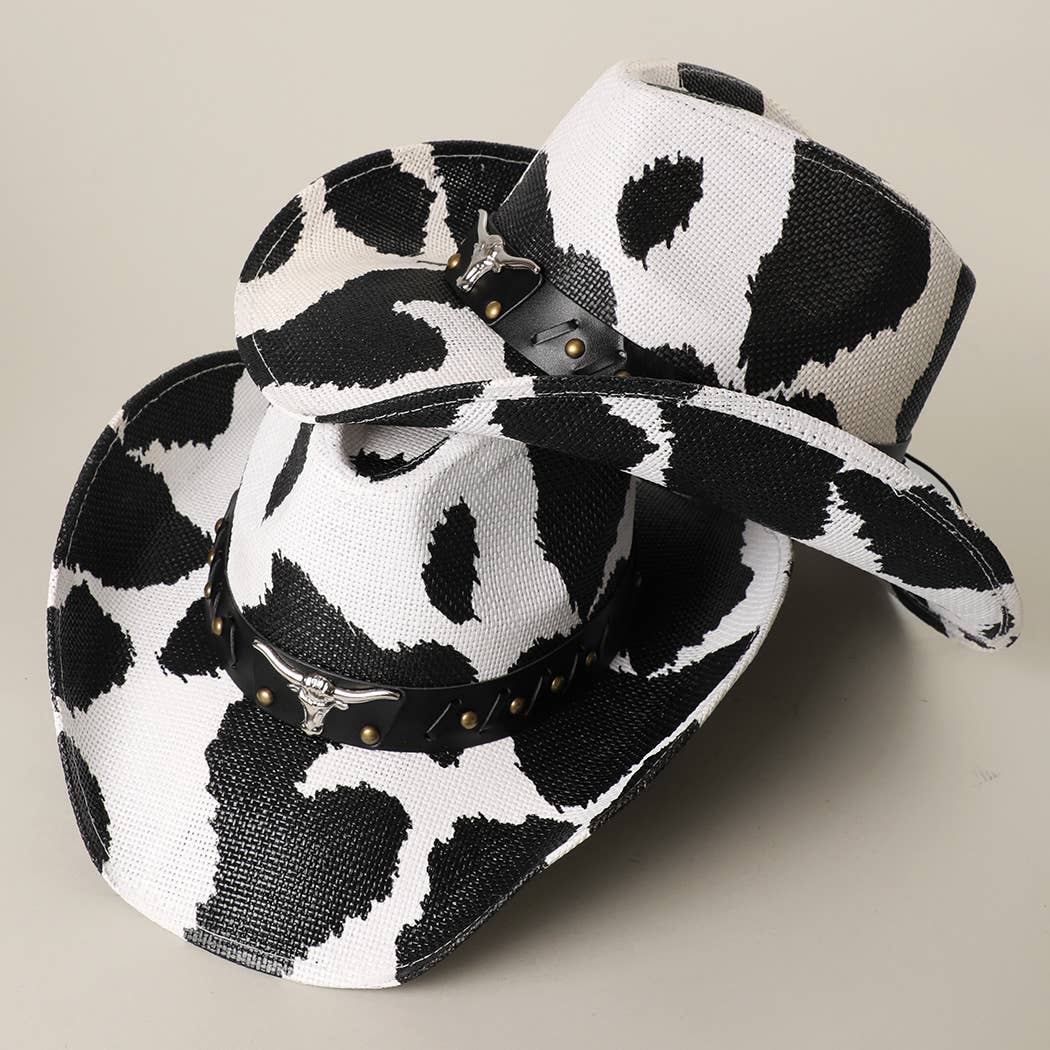 Cow Print Pattern Cowboy Hat