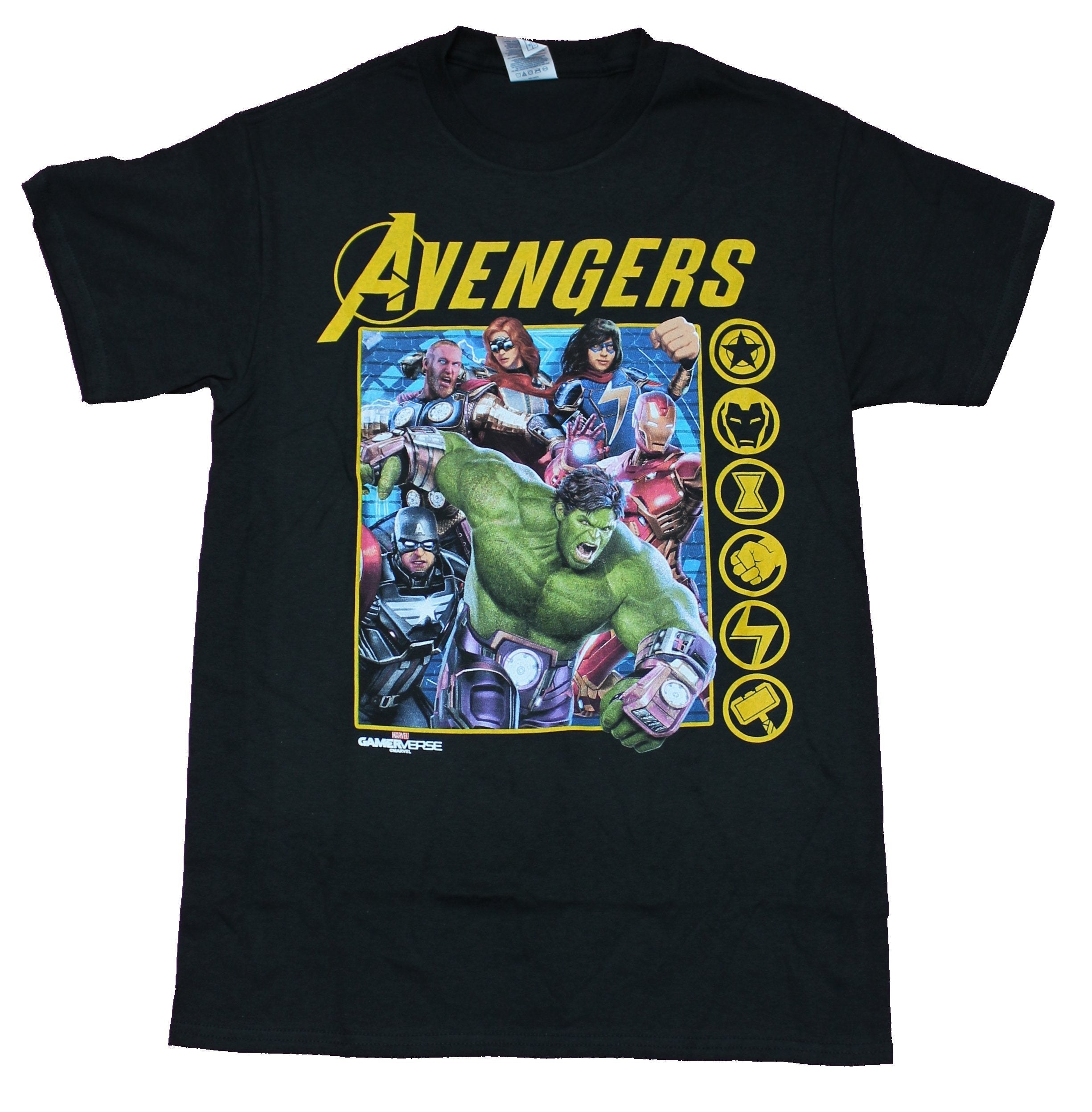 Avengers Mens T-Shirt - Gamerverse Boxed Attacking Heroes Image Hoodie, Sweatshirt | CiraTrend.com