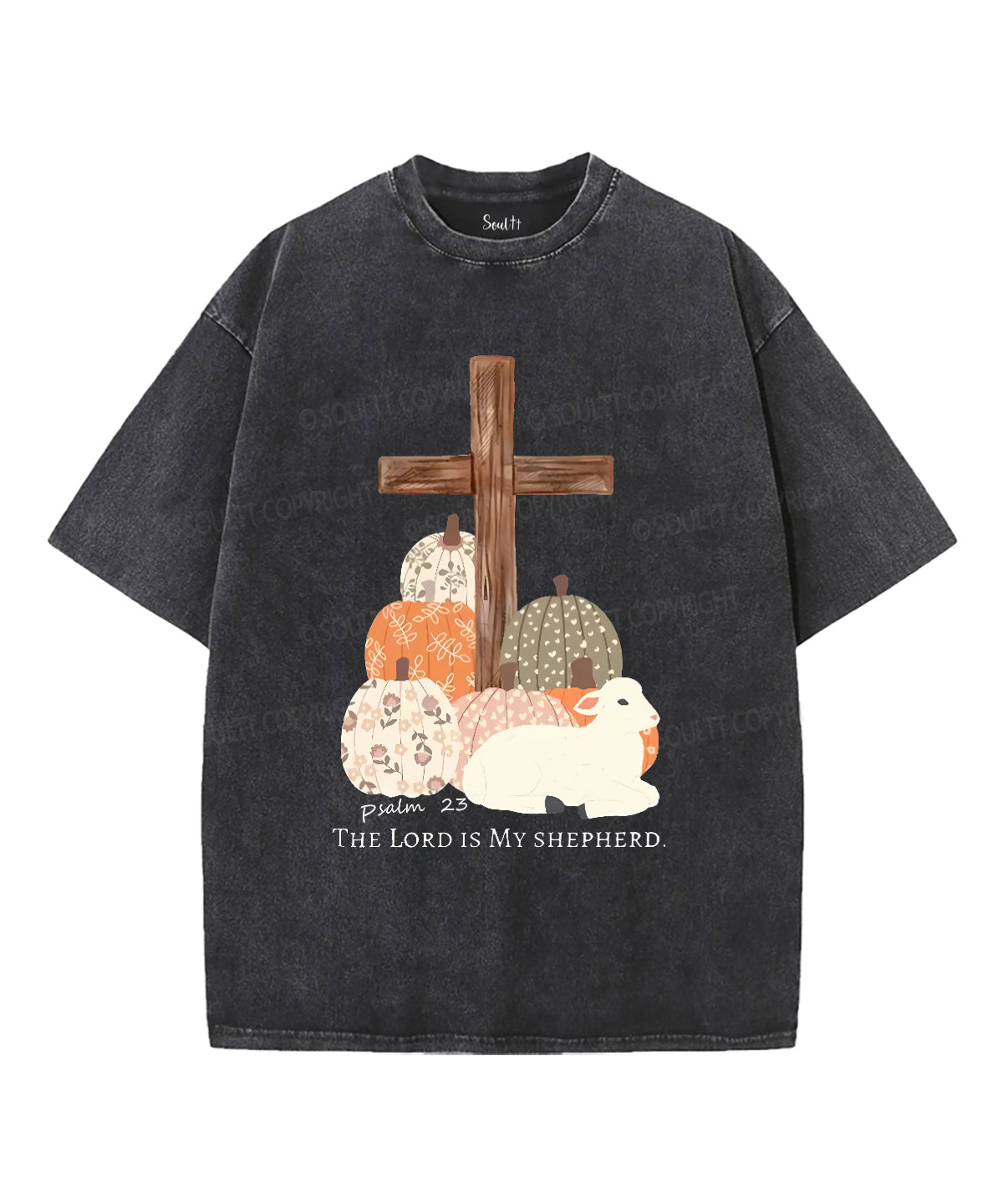The Lord Is My Shepherd Unisex Washed Christian T-shirt Style005 Hoodie, Sweatshirt | CiraTrend.com (Image 3)