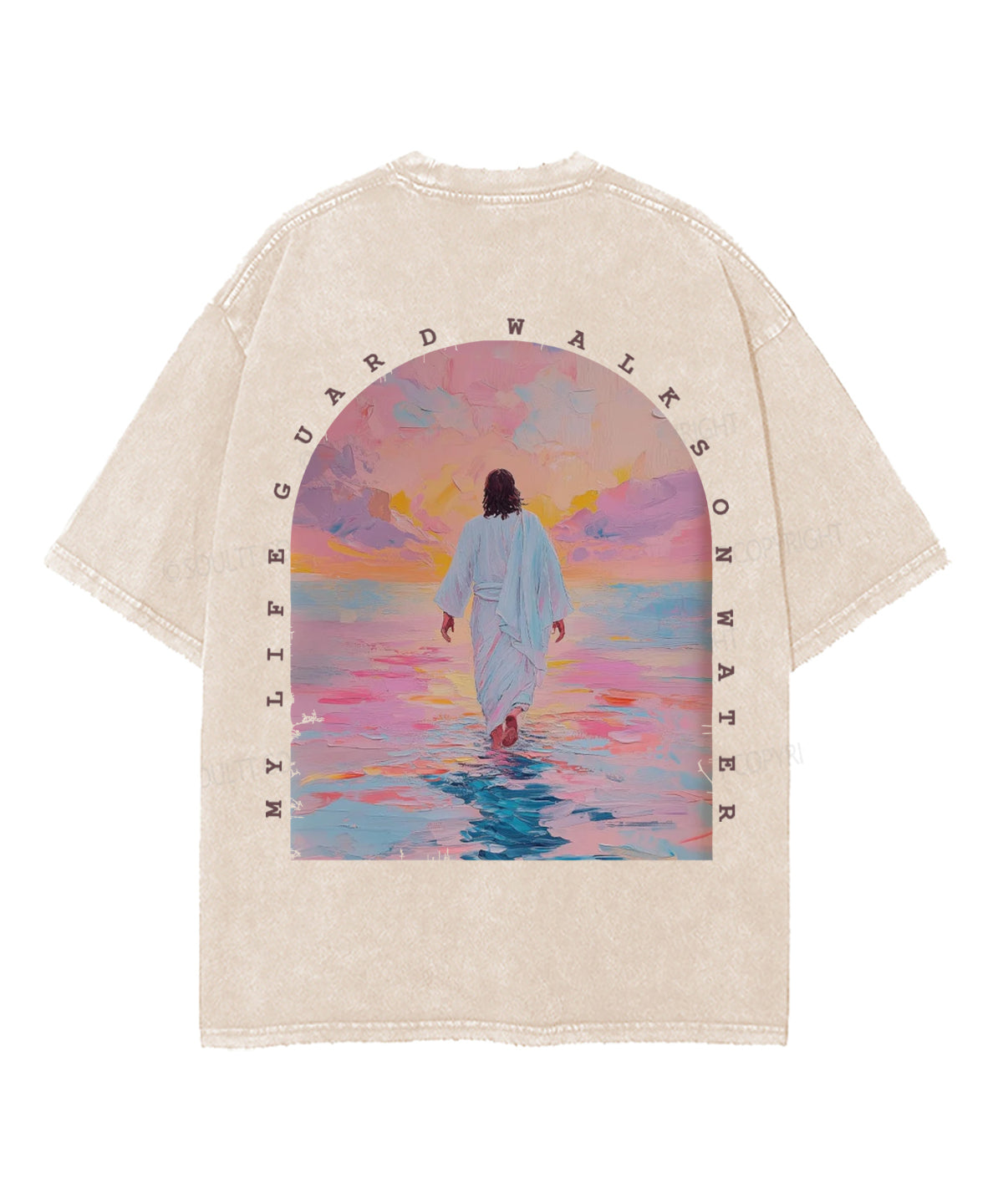 My Life Guard Walk On Water Double Sided Unisex Washed Christian T-shirt Hoodie, Sweatshirt | CiraTrend.com (Image 2)