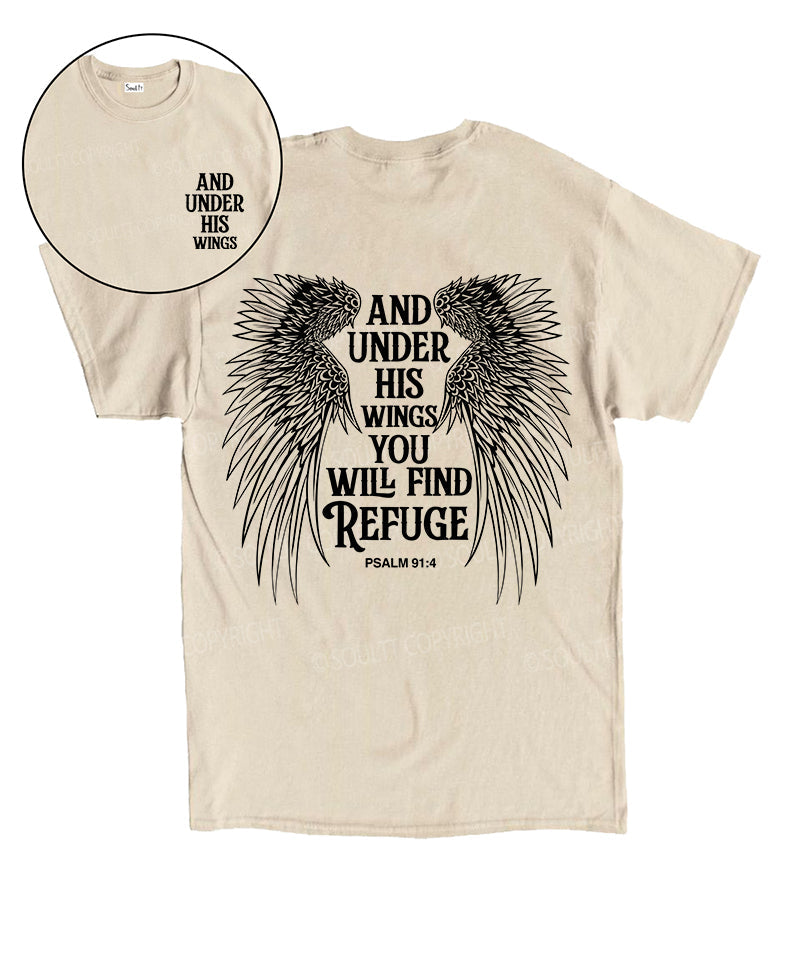 Under His Wings Double Sided Unisex Cotton Christian T-Shirt Hoodie, Sweatshirt | CiraTrend.com (Image 1)