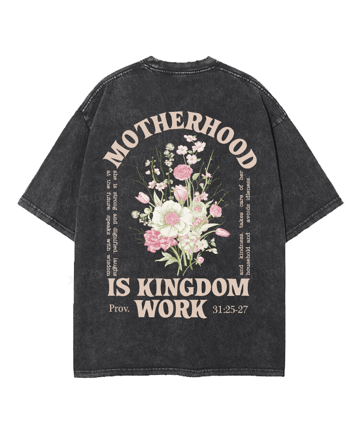 Motherhood Is Kingdom Work Double Sided Unisex Washed Christian T-shirt Style011 Hoodie, Sweatshirt | CiraTrend.com (Image 3)