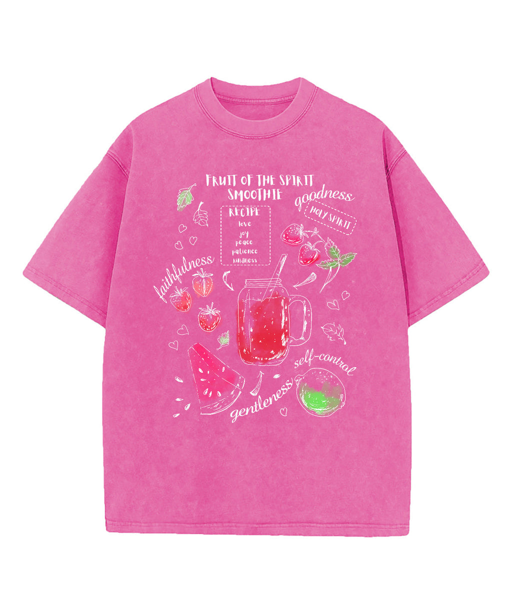 Fruit Of The Spirit Smoothie Washed Christian T-shirt Hoodie, Sweatshirt | CiraTrend.com (Image 3)