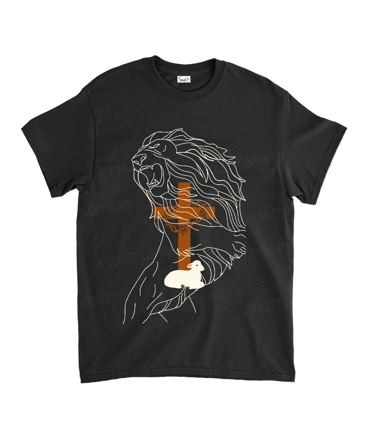 The Lion And The Cross Unisex Cotton Christian T-Shirt Hoodie, Sweatshirt | CiraTrend.com (Image 1)