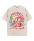 Walk By Faith Unisex Washed Christian T-shirt Hoodie, Sweatshirt | CiraTrend.com (Image 1)