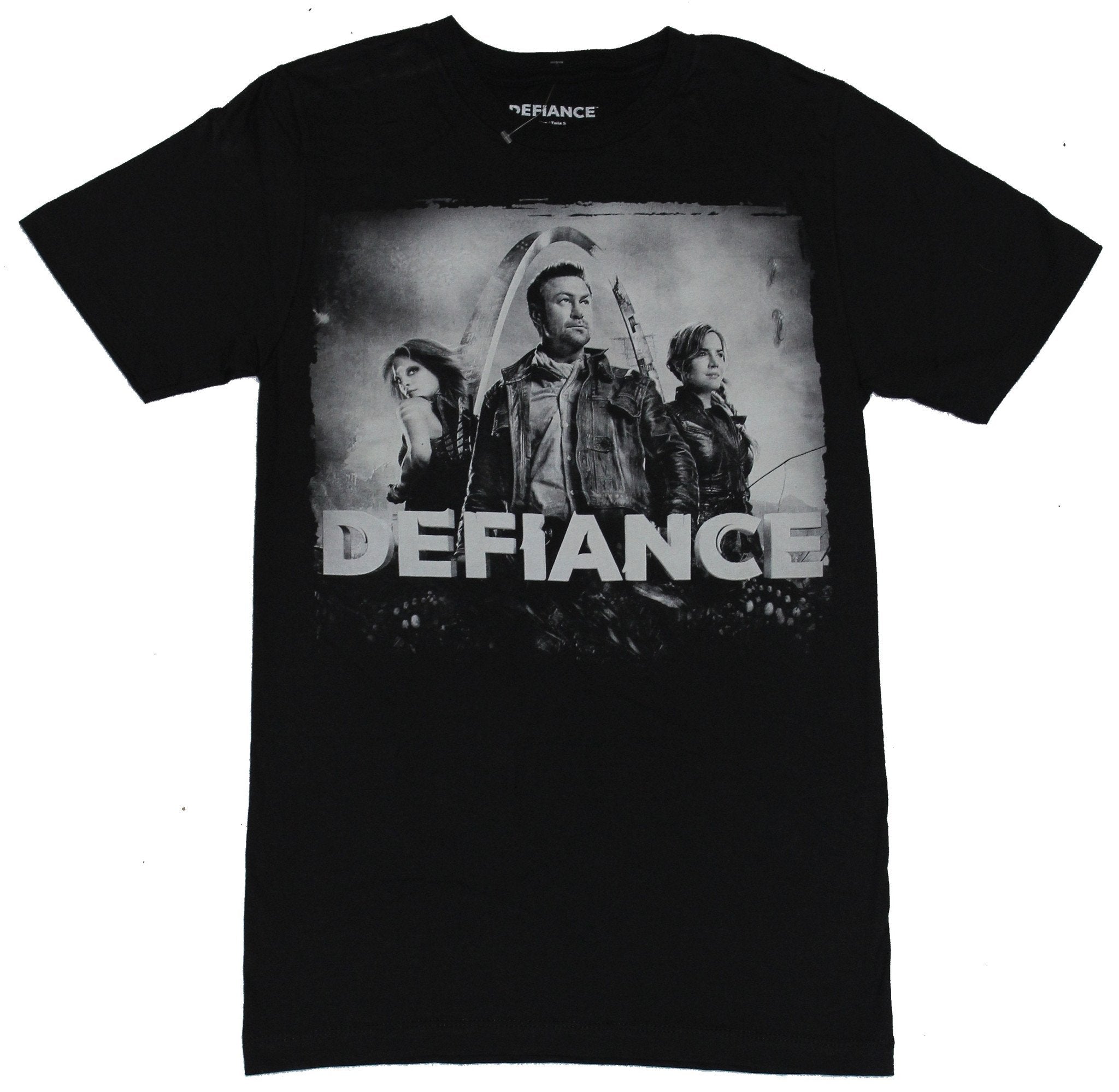 Defiance TV Show Mens T-Shirt - Distressed 3 Character Black & White Photo Image Hoodie, Sweatshirt | CiraTrend.com