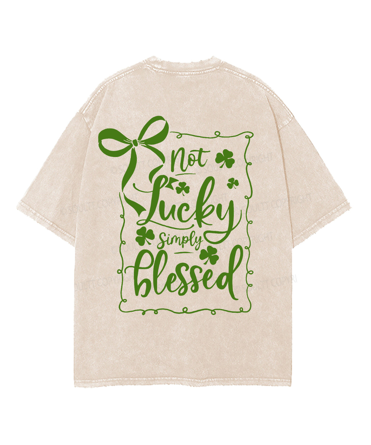 Not Lucky Simply Blessed Double Sided Unisex Washed Christian T-shirt Hoodie, Sweatshirt | CiraTrend.com (Image 3)
