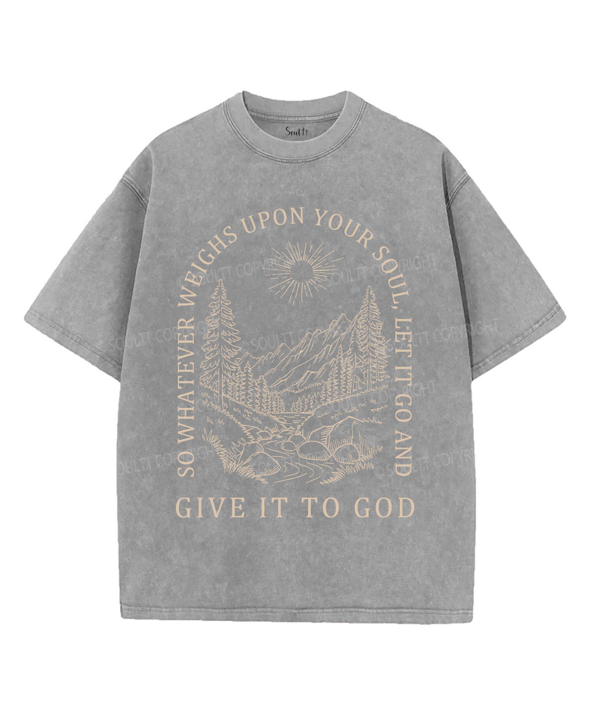 Give It to God Unisex Washed Christian T-shirt Hoodie, Sweatshirt | CiraTrend.com (Image 3)