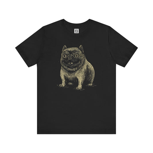 Whimsical Pug Graphic Tee Style001