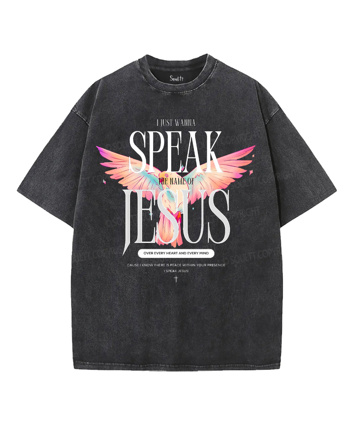 Speak The Name Of Jesus Unisex Washed Christian T-shirt Hoodie, Sweatshirt | CiraTrend.com (Image 1)