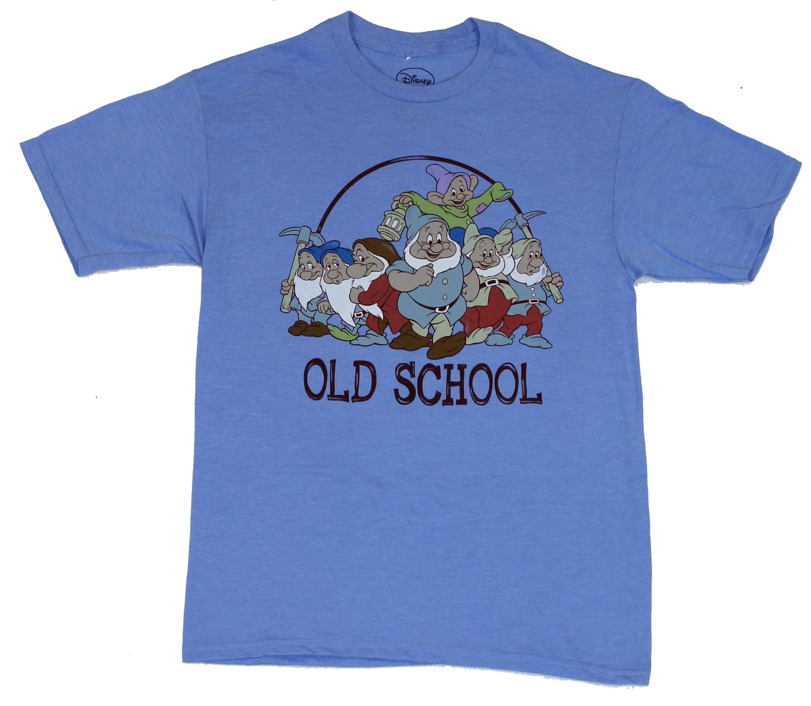 Snow White Mens T-Shirt - "Old School" Classic Seven Dwarfs Circle Pic Hoodie, Sweatshirt | CiraTrend.com