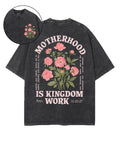 Motherhood Is Kingdom Work Double Sided Unisex Washed Christian T-shirt Style014 Hoodie, Sweatshirt | CiraTrend.com (Image 1)