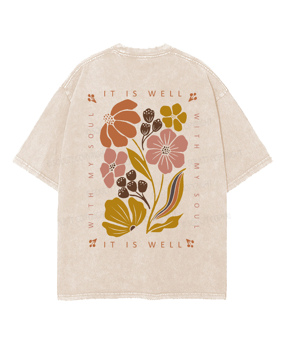 It Is Well With My Soul Double Sided Unisex Washed Christian T-shirt Style011 Hoodie, Sweatshirt | CiraTrend.com (Image 3)