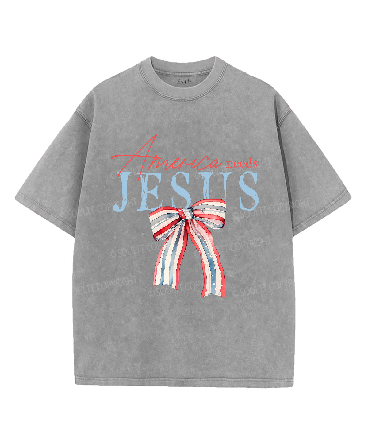 America Needs Jesus Unisex Washed Christian T-shirt Hoodie, Sweatshirt | CiraTrend.com (Image 3)