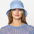 Grid Pattern Tulle Mesh Bucket Hat