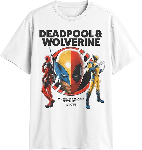 Deadpool & Wolverine Mens T-Shirt - Split Face Movie Mask Image Hoodie, Sweatshirt | CiraTrend.com