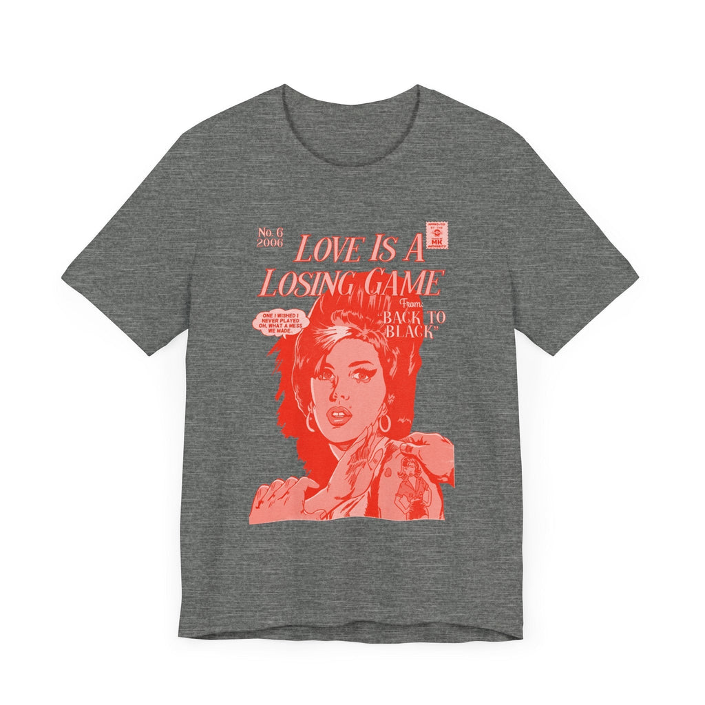 Amy Winehouse Love is a Losing Game  Red Variant Mens Short Sleeve TShirt Hoodie, Sweatshirt | CiraTrend.com (Image 1)