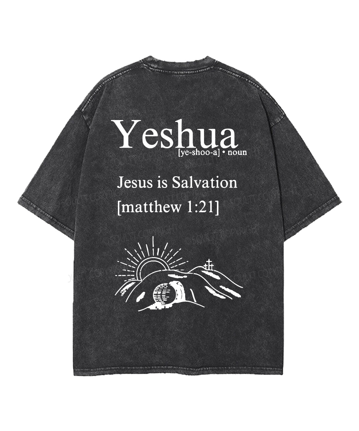 Yeshua Double Sided Washed Christian T-shirt Hoodie, Sweatshirt | CiraTrend.com (Image 3)