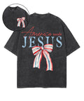 America Needs Jesus Double Sided Unisex Washed Christian T-shirt Hoodie, Sweatshirt | CiraTrend.com (Image 1)