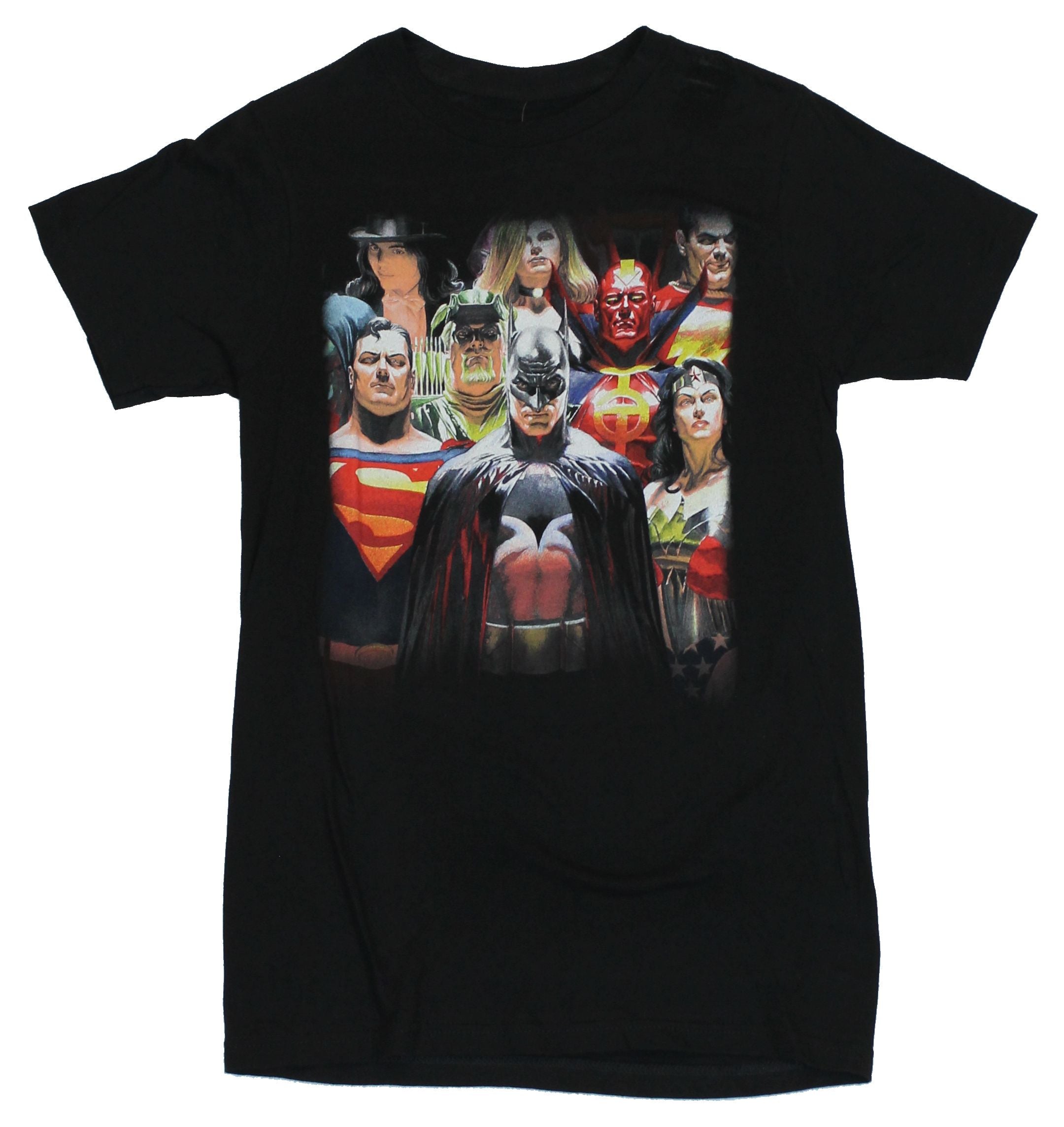 Justice League Mens T-Shirt - Alex Ross Painted Heroes Front and Back Image Hoodie, Sweatshirt | CiraTrend.com (Image 1)