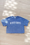 River Days Cropped Mineral Graphic Top