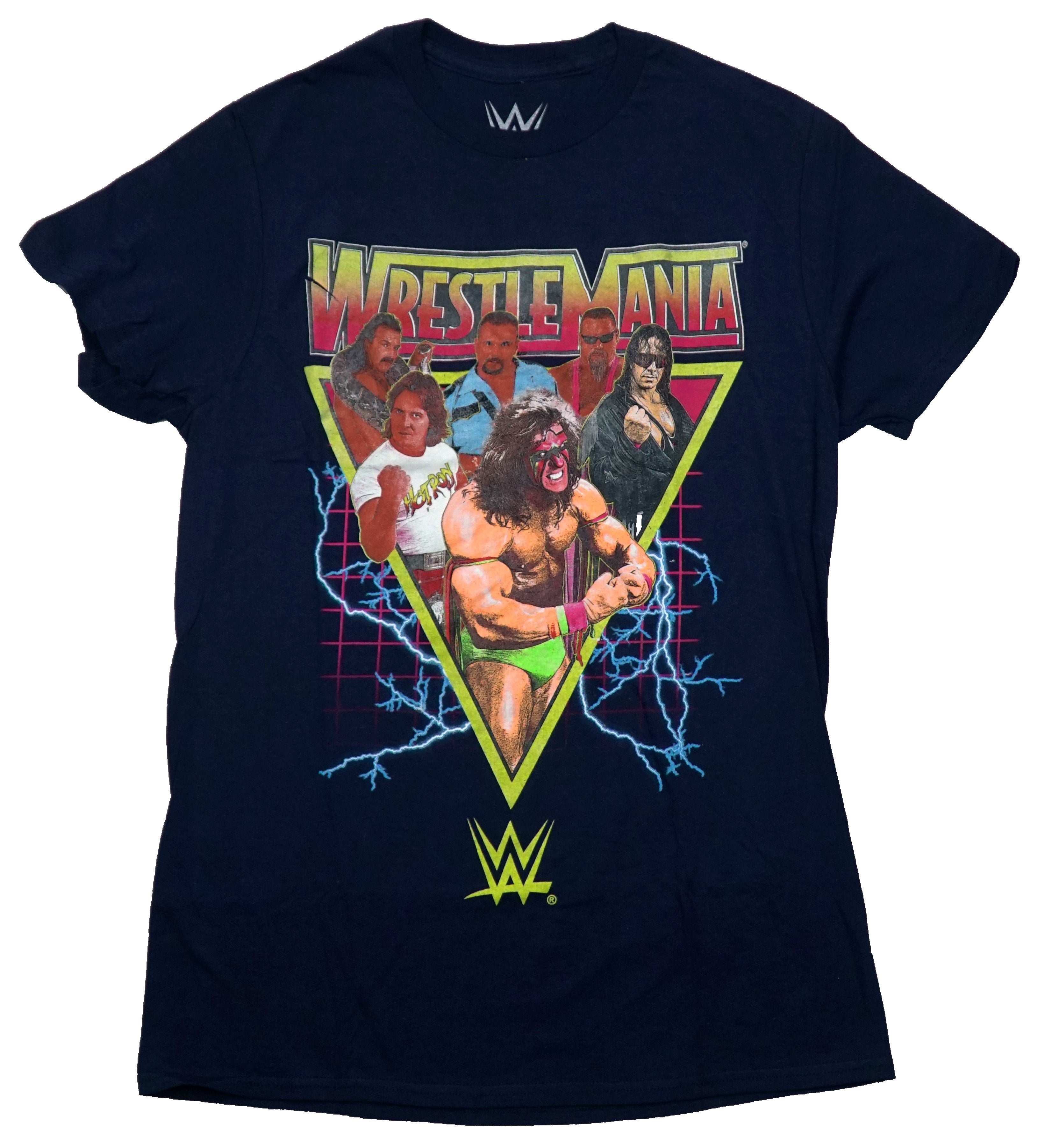 Wrestlemania Mens T-Shirt - Retro 80s Cast in Electrified Triangle Hoodie, Sweatshirt | CiraTrend.com