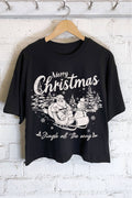 Merry Christmas Santa Graphic Long Crop Top