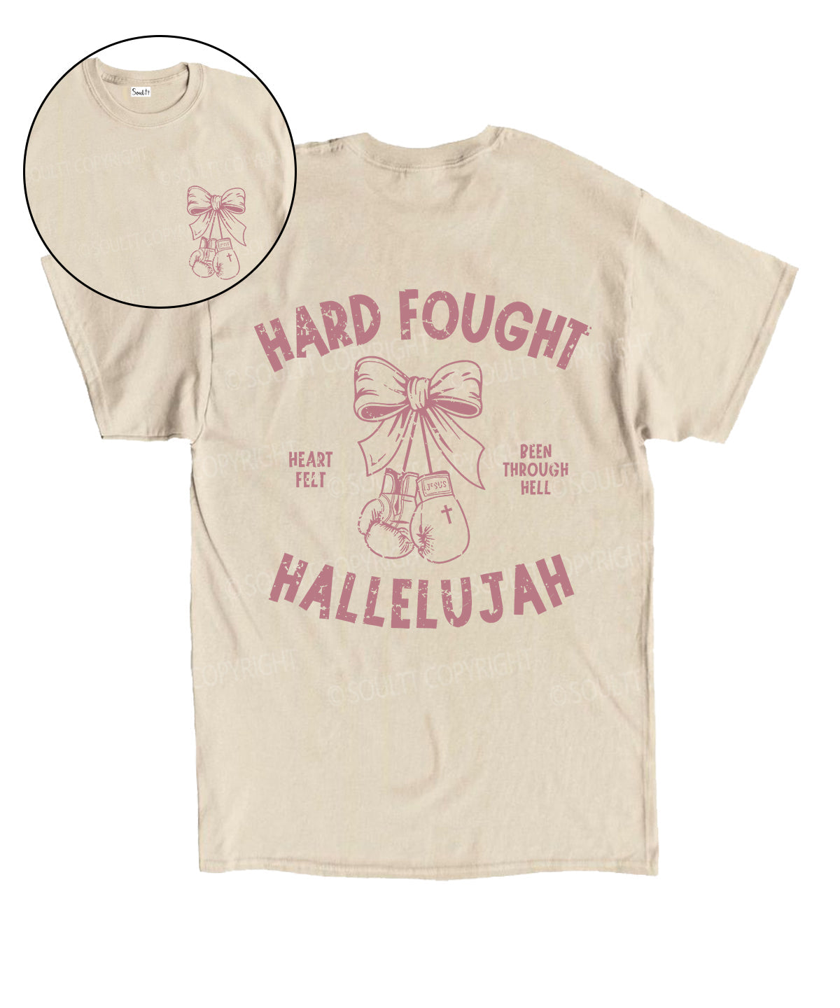 Hard Fought Double Sided Unisex Cotton Christian T-Shirt Hoodie, Sweatshirt | CiraTrend.com (Image 1)